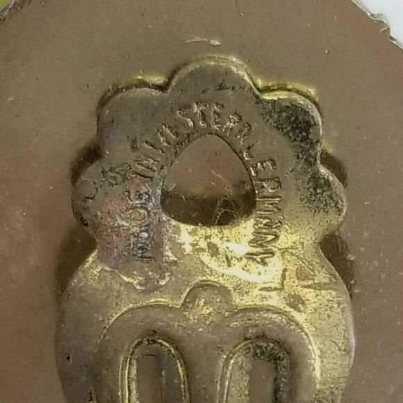 Vintage Black and Red Enamel Oval Clip On Earrings, Made in Western Germany - Picture 4 of 7